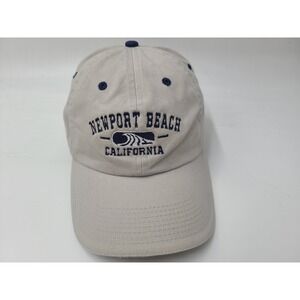 Vintage Newport Beach California Fahrenheit Strapback Adjustable Hat Cap Gray